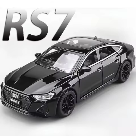 1:32 Audi RS7 Sportback Model Toy Cars Alloy Diecast 6 Doors Opened with Pull Back Rubber Tires Ornament Vehicle Toys Gifts 12 best sales audi r8 lego - №1