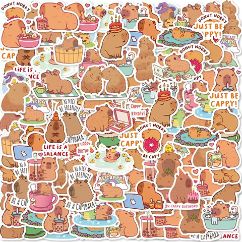 30pcs Capibala, Duck, Penguin and Other Cute Animal Print Stickers for Notebooks, Water Bottles, Suitcases, Kids Stickers 6 best sales duck stationary - №2