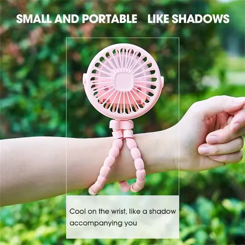 Portable Oscillating Pram Fan Mini Handheld Personal Car Seat Baby Fan with Flexible Tripod Clip-on USB Battery Operated 10 best sales electric fan mini - №6