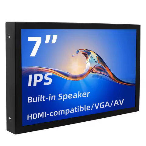7 Inch Portable Display IPS 1024x600 LCD HDMI-compatible VGA AV Input DC Type C Power In for PC Laptop Camera TV Box DVD Screen 8 best sales portable dvd player with screen - №3