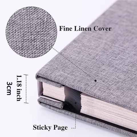Solid Color Large Photo Album Self Adhesive Bookshelf Albums 20 Sheets/40 Pages Baby Family Anniversary Wedding Photo Storage 12 best sales photo album 9x13 - №12