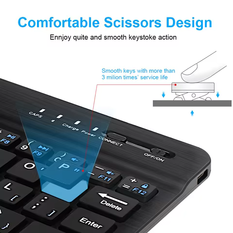 Bluetooth Wireless Keyboard Mini Keyboard For Laptop Tablet Phone Ipad Rechargeable Gaming Keyboard For Android iOS Windows 12 best sales portable keyboard - №4