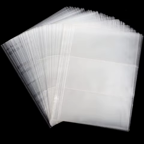 Money Banknote Paper Money Album Page Collecting Holder Sleeves 3-slot Loose Leaf Sheet Album Protection for Stamps Currency 12 best sales album for banknotes - №9