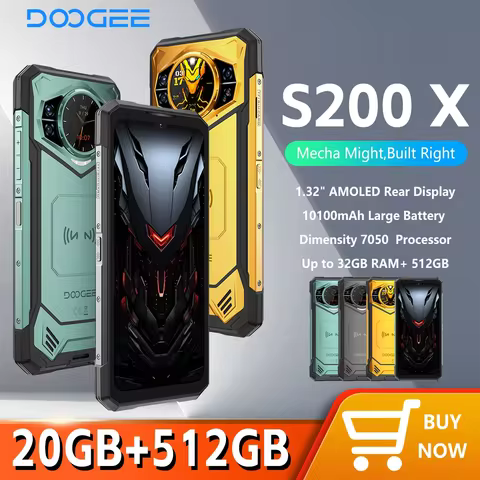 World Premiere DOOGEE S200 X 5G Rugged Phone 12+512GB Smartphone 6.72” FHD+120Hz IPS screen Dimensity 7050 10100mAh battery 33W 12 best sales smartphone doogee - №1