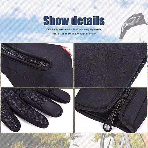 Winter Gloves For Men Waterproof Windproof Cold Gloves Snowboard Motorcycle Riding Driving Warm Touchscreen Zipper Glove 10 best sales winter gloves men - №7