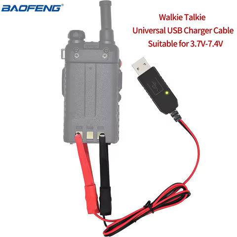 Baofeng Walkie Talkie Universal USB Charger Cable for BaoFeng UV-5R UV-82 BF-888S TYT Retevis Two Way Radio with Indicator Light 8 best sales motorola gm340 - №5