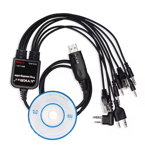 8 in 1 USB Programming Cable for Baofeng Kenwood TYT QYT Motorola AXU4100 Yaesu icom Walkie Talkie Radio Car Radio CD Software 8 best sales motorola gm340 - №3