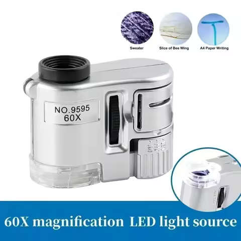 60X Handheld Magnifying Glass Mini Pocket UV Magnifier Portable Jeweler Microscope Loupe With LED Light 10 best sales illy - №10