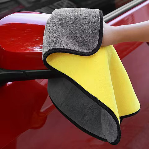 Ultra Fine Fiber Car Towel Ultra Thick Car Dry Towel Moisture Absorbing Car Wash Cloth Reusable Cleaning Cloth11.8x11.8in 12 best sales roster - №6