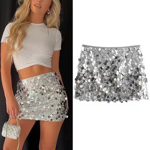 8 best sales silver sequin skirt - №5