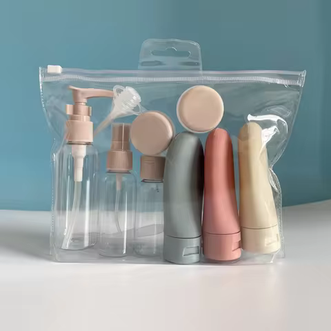 11pcs Travel Bottles Set With Storage Bag Travel Size Empty Liquid Cream Lotion Containers Fine Mist Spray Bottle Squeeze Tubes 8 best sales empty toothpaste tubes - №4