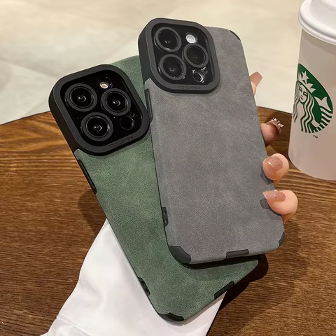 Fashion Matte Leather Silicone Case For iPhone 14 Plus 12 13 Mini 11 16 15 Pro Max 7 8 XR X XS Lens Protection Shockproof Cover 12 best sales iphone xmax case - №12