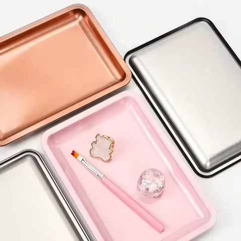 New Stainless Steel Cosmetic Storage Tray Nail Art Equipment Plate Doctor Surgical Dental Tray False Nails Dish Tools 8 best sales american capsule - №7
