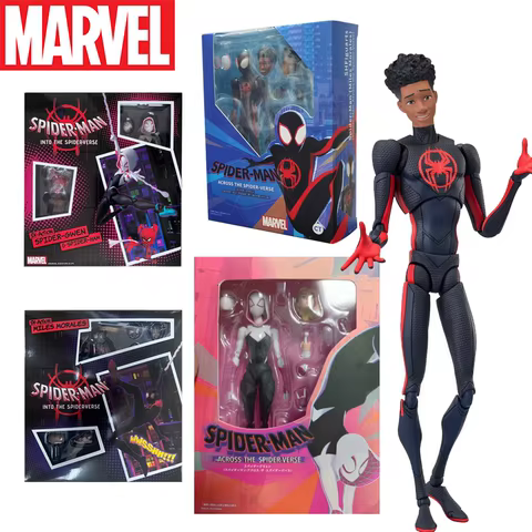 Shf Anime Spider-man Figuarts Miles Morales Gwen Action Figures Gwen Spider Woman Figurine Spiderman Figure Pvc Model Doll Toys 8 best sales shf original - №8