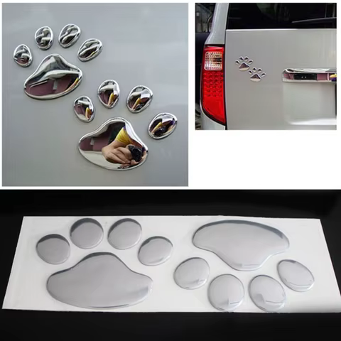 2PCS Auto Accessories Car Sticker Cool Design Paw 3D Animal Dog Cat Footprint Decal Car PVC sticker car decal 8 best sales dog paw sticker - №8