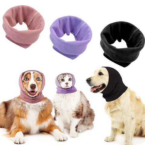 Dog Grooming Earmuff Windproof Noise Cancel Elasticity Soft Scarf Puppy Cat Warm Headband Ear Cover Pet Dog Accessories 8 best sales dog ear noise protection - №6