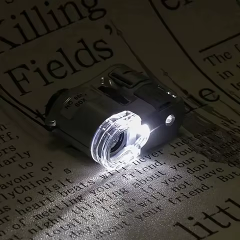 60X Handheld Magnifying Glass Mini Pocket UV Magnifier Portable Jeweler Microscope Loupe With LED Light 10 best sales illy - №10