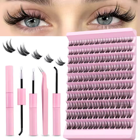 DIY Lash Extension Kit Individual Eyelash Extension Kit Cluster Lashes Kit Lash Glue Remover for Eyelash Extensions Makeup 10 best sales bunny makeup - №8
