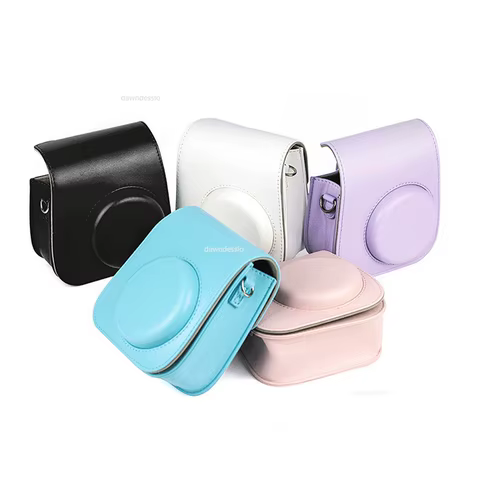 For Fujifilm Film Camera Bag for Instax Mini 11 9 8 Camera Case PU Leather Soft Silicone Cover Bag with Shoulder Strap 8 best sales instax mini 11 case - №3