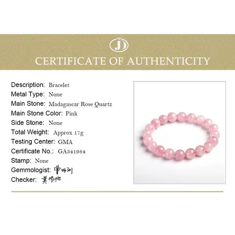 JD 5A Madagascar Natural Rose Quartz Bead Bracelet Women Girls Fashion Stone Handmade Strength Yoga Healing Energy Jewelry Gift 12 best sales madagascar toy - №8