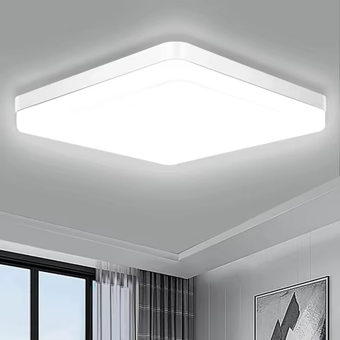 Square LED Living Room Ceiling Light Simple Home Modern Ceiling Light 18w24W 36W 48W Bedroom Light Bathroom Kitchen Lighting 8 best sales miffy night light - №4