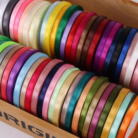 25Yards 6mm Silk Satin Ribbons for Crafts Bow Handmade Gift Wrap Partys Christmas Wedding Decorative Artificial Accessories 10 best sales christmas handmade - №2