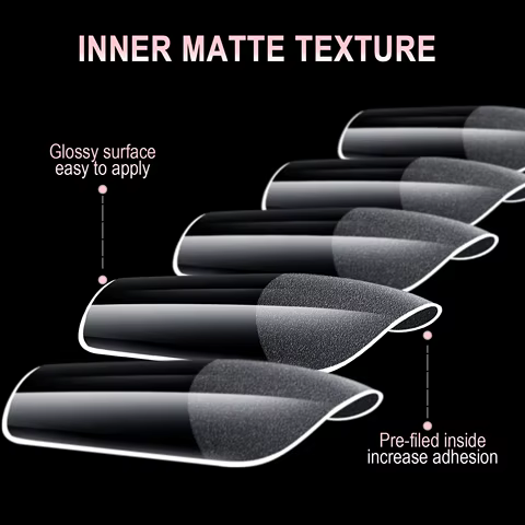 600Pcs Full Cover Press On Nail Tips Stiletto Almond Square Coffin French False Fake Soak Off Gel Nail Extension Tips Capsule 12 best sales coffin press on nails - №2