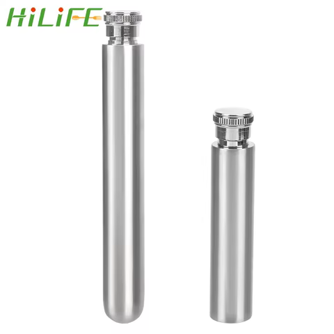 HILIFE Hip Flask 1/1.5oz Whisky Bottle Stainless Steel Round Bottom Tubular Wine Pot Portable Alcohol Bottles Wine Accessories 12 best sales alcohol pocket bottle - №3