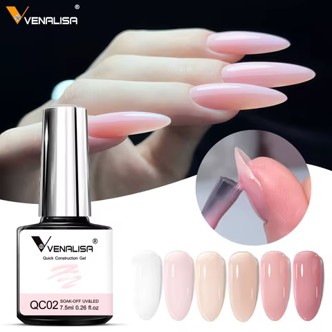 VENALISA 7.5ml Quick Construction Gel, Semi Transparent Jelly Nail Gel Polish, Strengthener Soak Off Gel 12 best sales vanelisa gel polish - №12