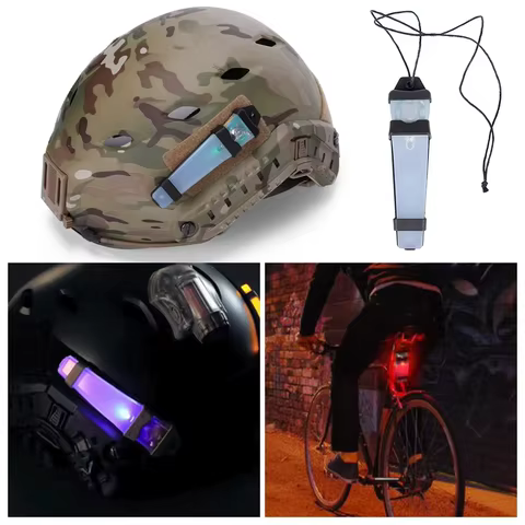 BOOIU Tactical FMA Helmet Safety Flashing Light IR Strobe Waterproof Outdoor Equipment Survival Signal Light Hiking Cycling Lamp 10 best sales msa helmet - №5