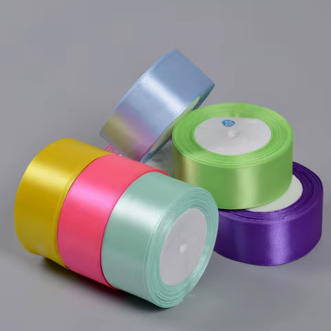 Silk Satin Ribbons Handmade Crafts Supplies DIY Wedding Sashes Christmas Gift Box Wrapping Birthday Cake Candy Box Packaging 10 best sales christmas handmade - №10