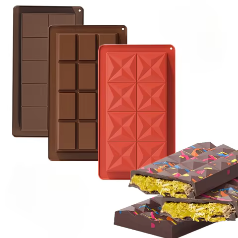 Chocolate Bar Mold - Non-Stick Chocolate Molds, Food Grade Silicone Deep Choccy Dubai Chocolate Bar Pistachio 10 best sales chocolate penis mould - №2