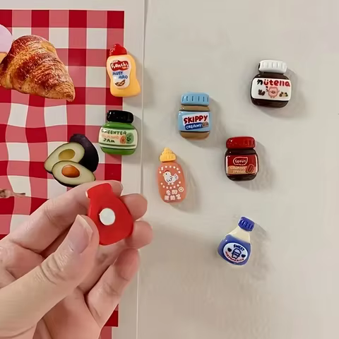 8pcs Refrigerator Magnets, Kawaii Cartoon Food Fridge Magnets, Cute Decorative Magnets Personalized Fridge Magnet Locker Cabinet 8 best sales refridgerator magnet - №1