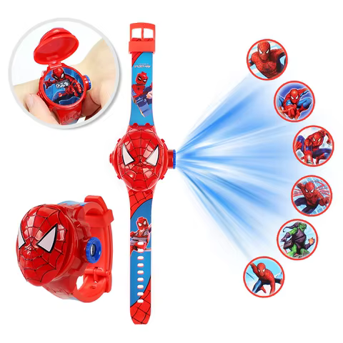 Disney Anime Kid Cartoon Cool Ptojectio Watch Hulk Spiderman Boy Unicorn Elsa Flash Electronic Digital Student Toy Clock 10 best sales spiderman kids watch - №6