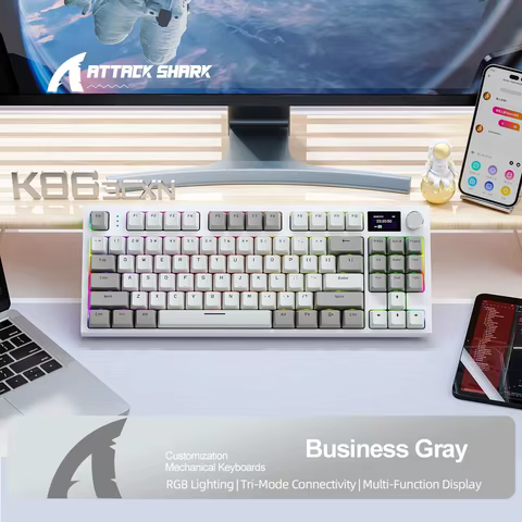 K86 Wireless Hot-Swappable Mechanical Keyboard Bluetooth/2.4g With Display Screen and Volume Rotary Button for Games and Work 12 best sales portable keyboard - №11
