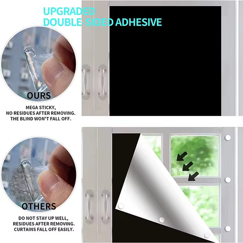 Self-Adhesive Pleated Blinds Half Blackout Windows Curtains for Kitchen Bathroom Balcony Shades For Coffee/Office Window 8 best sales roller blinds for windows - №4