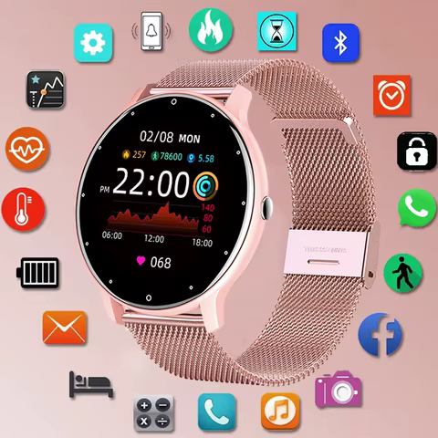 LIGE 2025 Smart watch Ladies Full touch Screen Sports Fitness watch IP67 waterproof Bluetooth For Android iOS Smart watch Female 10 best sales full touch smartwatch - №6