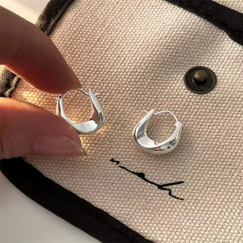 925 Sterling Silver Earrings for Women Ear Hoop Versatile Sweet Girl Fashion Jewery New Year Gifts Accessories 12 best sales jewellery for girls - №9