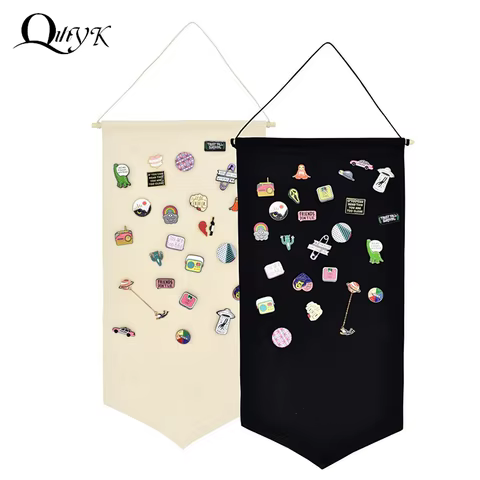 Badge Storage Display Clothe Hanging Wall Triangle Flag Brooch Board Large Brooch Storage Commemorative Box Pin Gift Collection 8 best sales badge organizer - №4