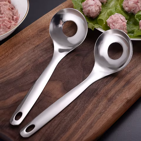Creative Stainless Steel Meatballs Spoon Non-Stick Meatball Maker Kitchen Meat Tools Manual Food Processorle Fish Balls Utensils 10 best sales meatball maker - №10