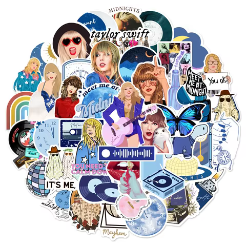 200Pcs Taylor Swift Music Stickers Waterproof Stickers for Water Bottle Laptop Skateboard Car Bumper Computer for Boys Girls 6 best sales taylor swift patches - №4
