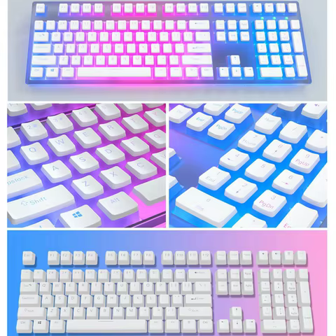 129Keys Keyboard Keycap OEM Profile PBT Material Key Cap for Mx Hot Swap Mechanical Keyboard Switch Transparent Pudding Keycaps 10 best sales g512 logitech - №1