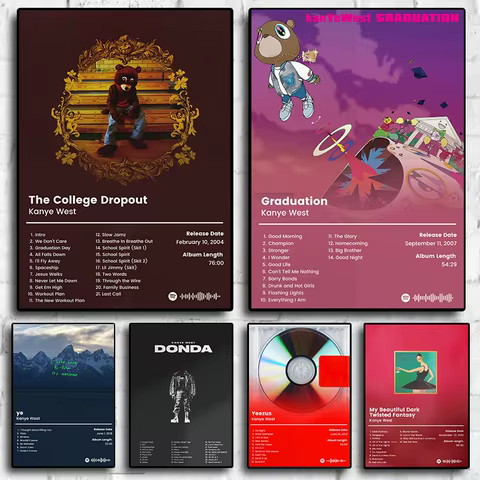 Rapper Hip Hop Pop Singer Kanye West Poster Aesthetic Jesus Music Album Canvas Print Poster Home Decor Wall Art Mural Room Decor 8 best sales j sound speaker - №8