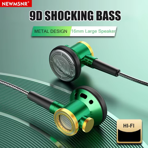 D08 Metal HiFi 3.5mm In Ear Headphones Flat Head Earphone with Microphone Wired Clear Sound Bass Headsets for Sports Music Gamer 10 best sales flat earbuds - №4