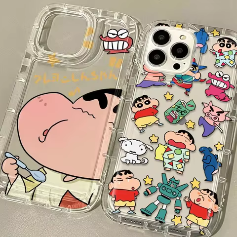 Lovely C-Crayon S-ShinChan Clear Case For iPhone 16 15 14 13 12 11 Pro Max XS X XR 8 7 Plus SE 2020 Silicone Protective Capa 10 best sales crayon shin chan iphone case - №4