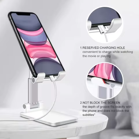 Desk Mobile Phone Holder Stand For IPhone IPad Xiaomi Adjustable Desktop Tablet Holder Universal Table Cell Phone Stand 12 best sales roster - №4