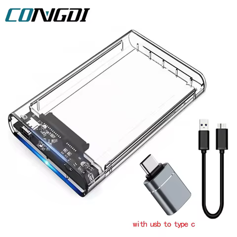 USB 3.0 HDD Enclosure 2.5inch SATA SSD Hard Drive Case with 5Gbps Transfer Speed Mobile External Housing Harddisk Boxs Cable 10 best sales 8tb m2 ssd - №1