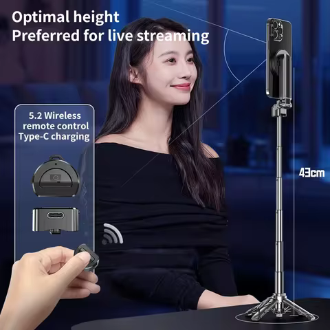 3 in 1 Smart Phone Tripod Selfie Stick for Cellphones Magnetic Hand Grip Mini Handle Bracket Stand for Vlog Live Broadcast 6 best sales tripod handle - №2