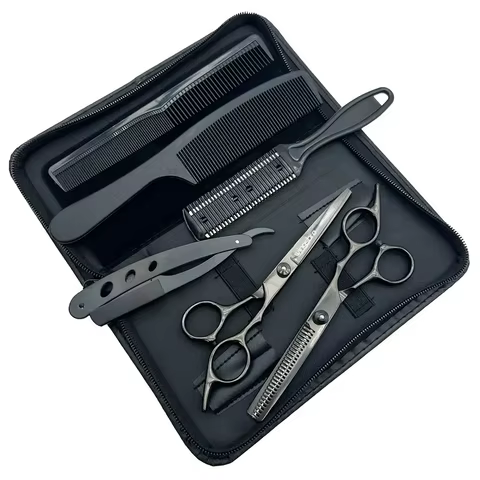 Hairdressing Scissors Set, 6 Inch Hair thinning Scissors Hair Cutting Styling Accessories Tools Kit For Barber 8 best sales kit barber - №7