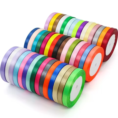 25Yards/roll Satin Ribbons 6mm-50mm Christmas handmade ribbon Wedding Party Decoration Birthday Halloween Gift Wrapping Ribbons 10 best sales christmas handmade - №4